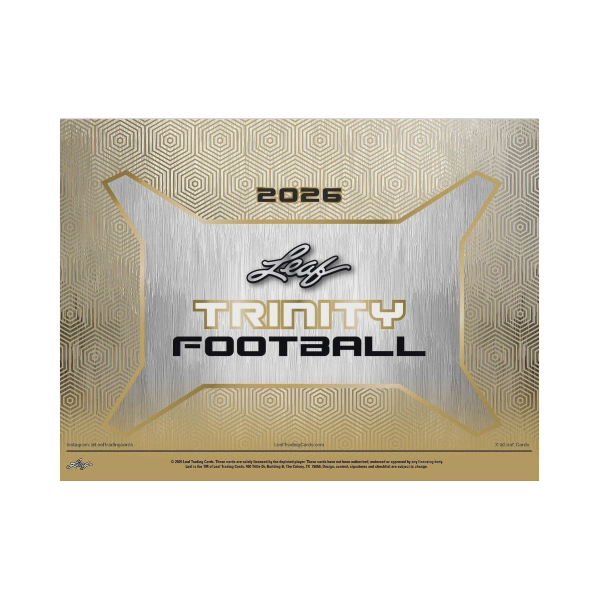 2026 Leaf Trinity Football Hobby Box, 7 Premium Autograph Cards Per Box, Base Steel Clear Autos, Rookie Auto Memorabilia, Jeremiah Smith Chase, Football Trading Card Collectible (PRE-ORDER)