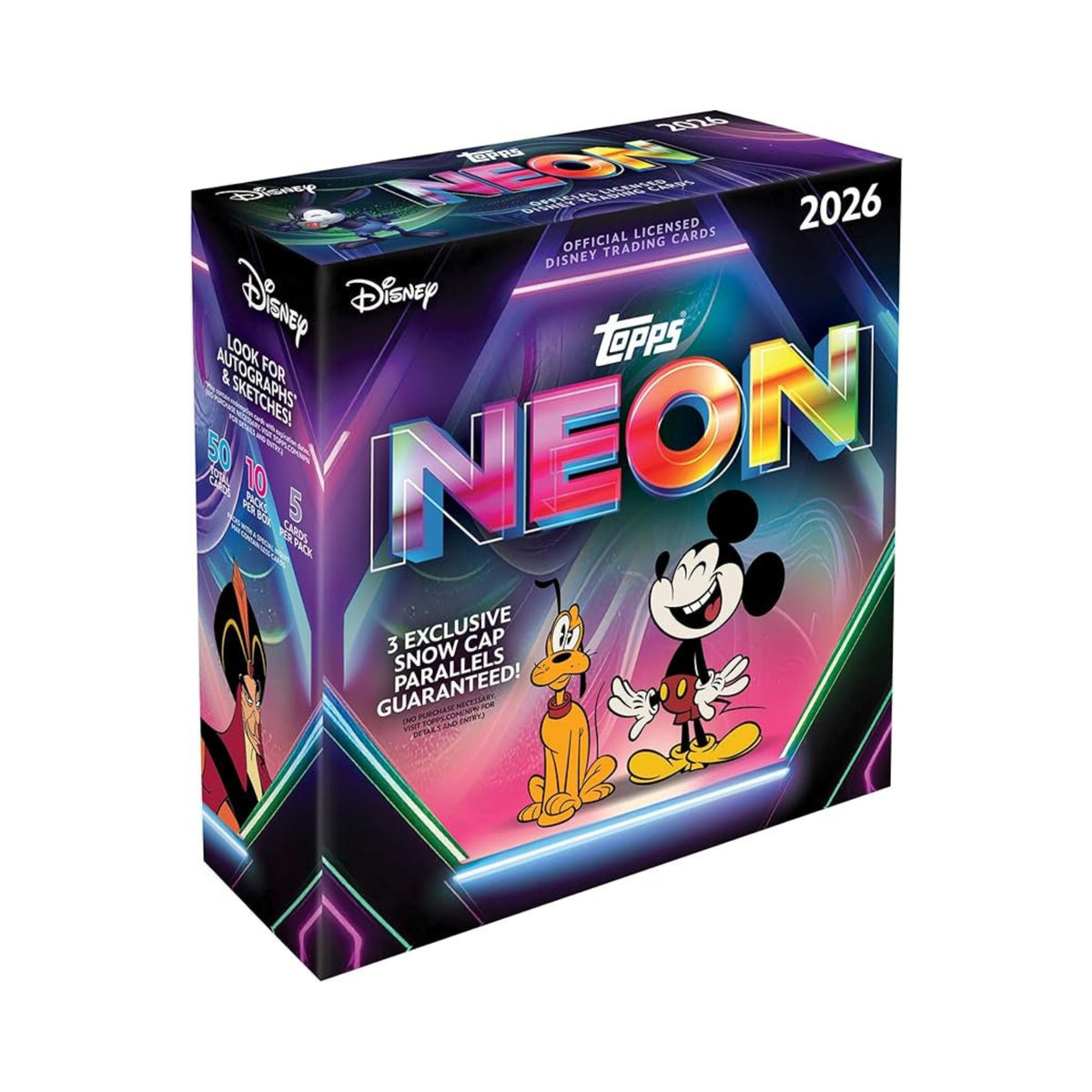 2026 Topps Disney Neon Mega Box Trading Card Collection with Exclusive Parallels