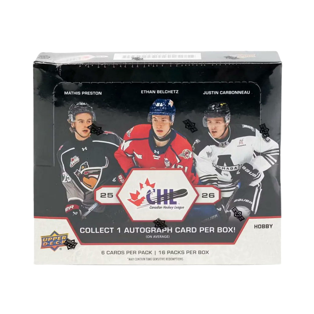 2025-26 Upper Deck CHL Hockey Hobby Box Official Canadian Hockey League Trading Cards