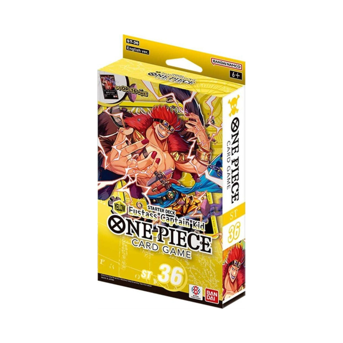 One Piece Card Game ST-36 Yellow Eustass "Captain" Kid Starter Deck 36, Ready-to-Play 51-Card Deck with Leader Card, 10 DON!! Cards & Index Cards, Official TCG