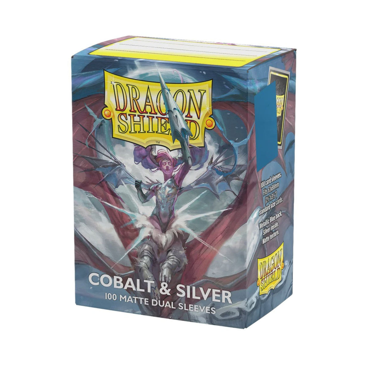 Dragon Shield D Matte Sleeves Cobalt and Silver 100 Count Trading Card Sleeves