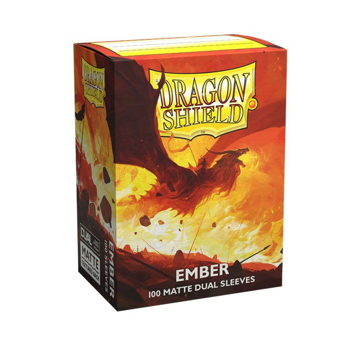Dragon Shield Dual Matte Sleeves Ember 100 Count Standard Size Card Sleeves, Textured Matte Back, Clear Front, Black Interior, Premium Protective Sleeves for TCG Cards (PRE-ORDER)