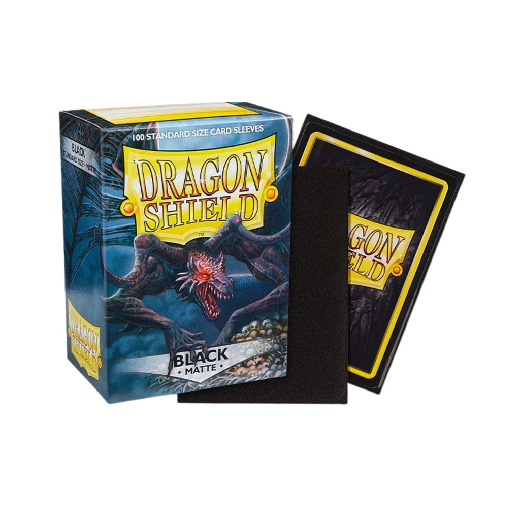 Dragon Shield Card Sleeves Standard Size Matte Black 100ct Durable Matte TCG Sleeves for Trading Cards, Collectible Card Games, Card Deck Protection, Premium Shuffle Feel