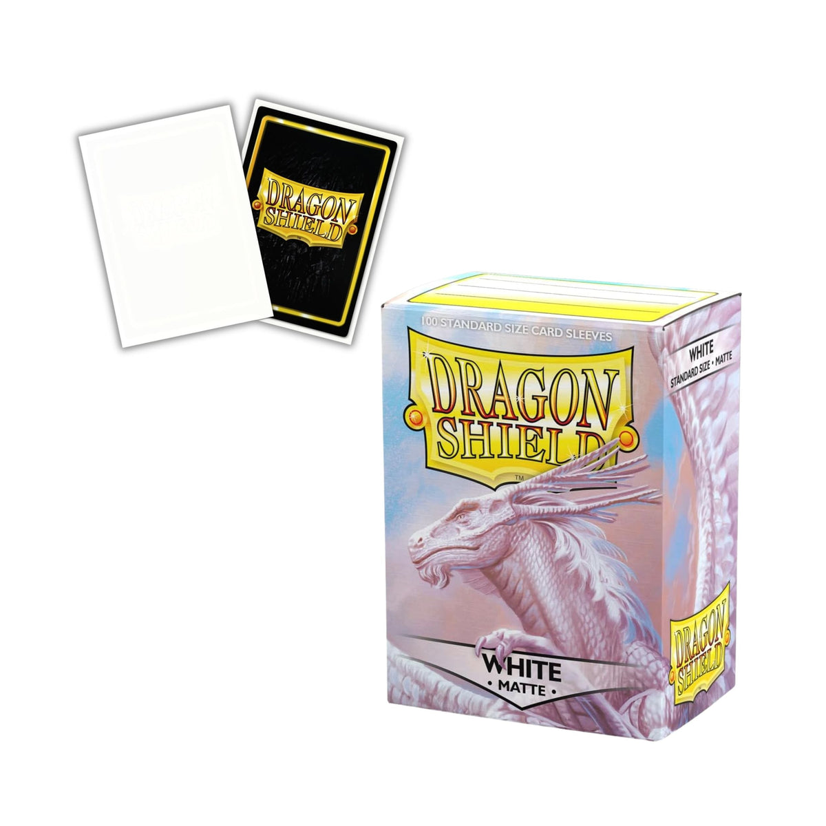 Dragon Shield Card Sleeves White Matte Standard Size Trading Card Protectors, 100ct