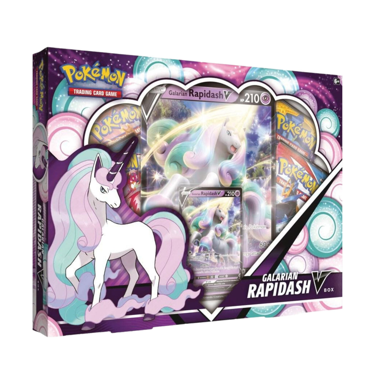 Pokémon TCG Galarian Rapidash V Box with Foil Promo Card and Booster Packs Card Game