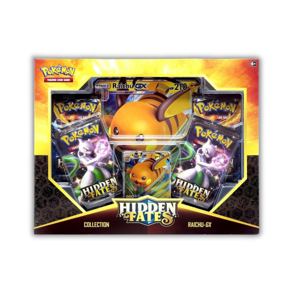 Pokemon TCG Hidden Fates Raichu GX Collection Box Sealed Pokemon Cards Set