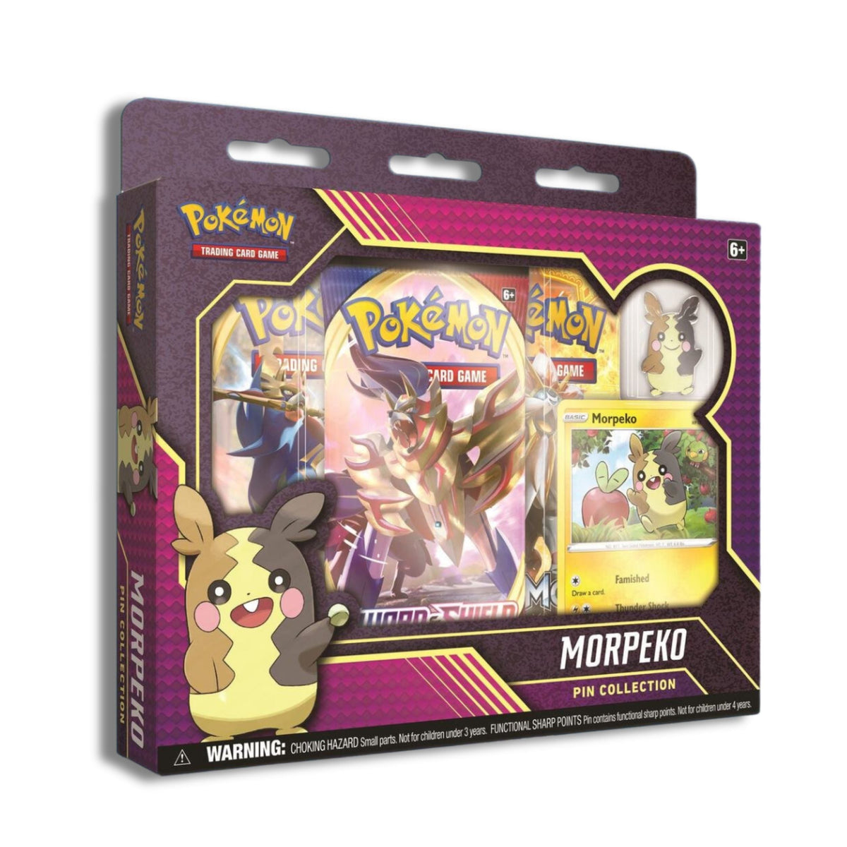 Pokémon TCG Morpeko Pin Collection Box with Promo Card, Collector Pin, and Booster Packs
