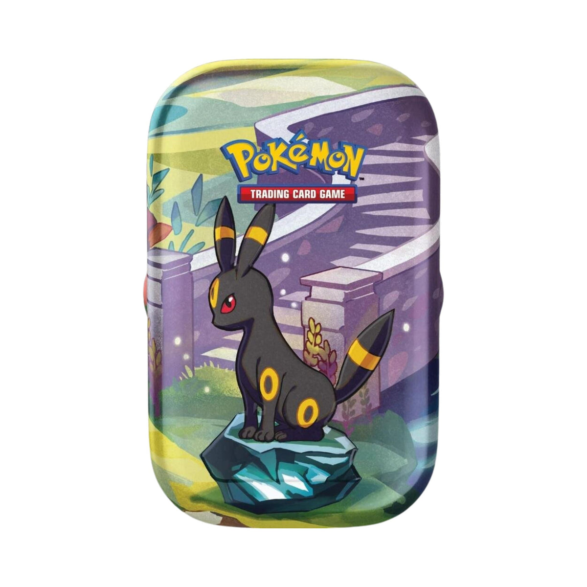 Pokémon TCG Prismatic Mini Tin with 2 Booster Packs & Art Card | Collectible Trading Card Game Tin for Pokémon Cards, Packs & Display