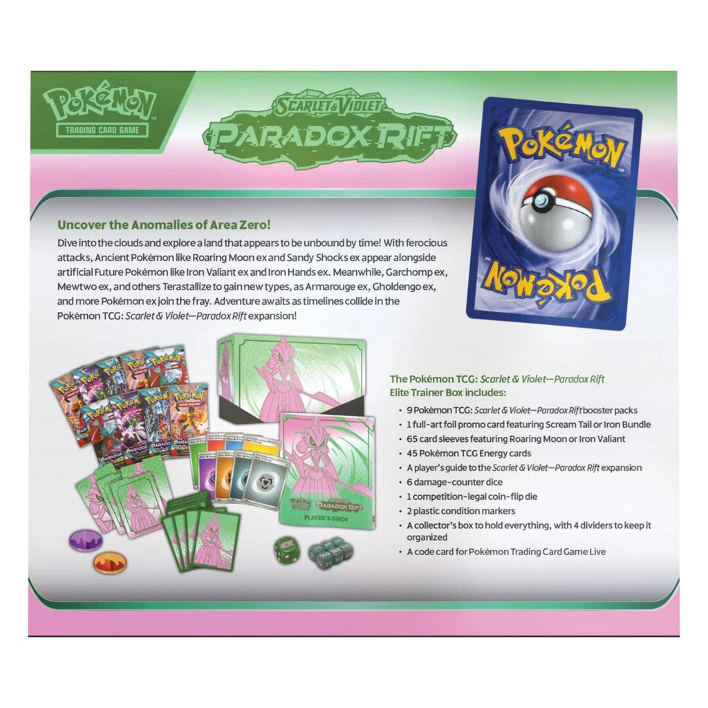 Pokémon TCG Scarlet & Violet Paradox Rift (Iron Valiant) Elite Trainer Box – Sealed Pokémon Cards and Booster Packs