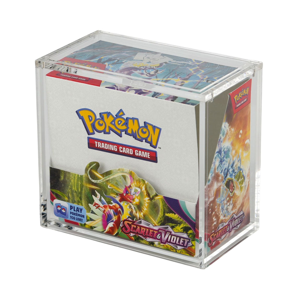 Pokémon Booster Box Acrylic Display Case – Stackable Clear Acrylic Protector with Magnetic Lid, UV Protection, Dust & Moisture Resistant for Collectors - 5-Pack