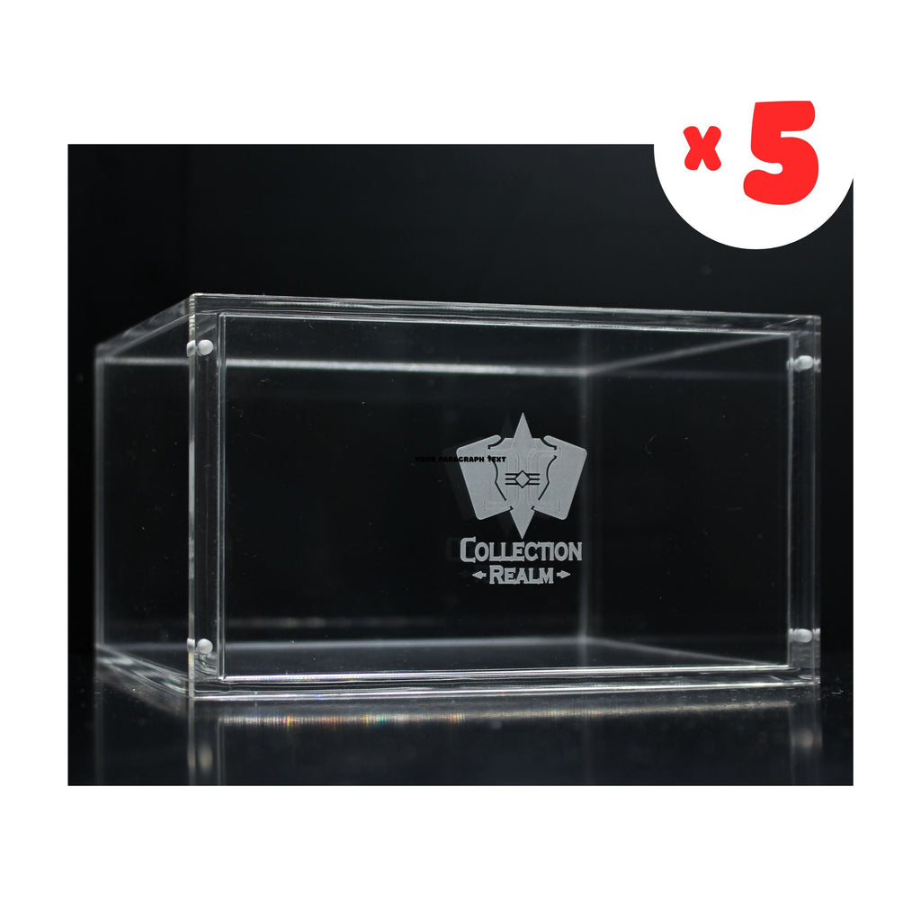 Pokémon Booster Box Acrylic Display Case – Stackable Clear Acrylic Protector with Magnetic Lid, UV Protection, Dust & Moisture Resistant for Collectors - 5-Pack