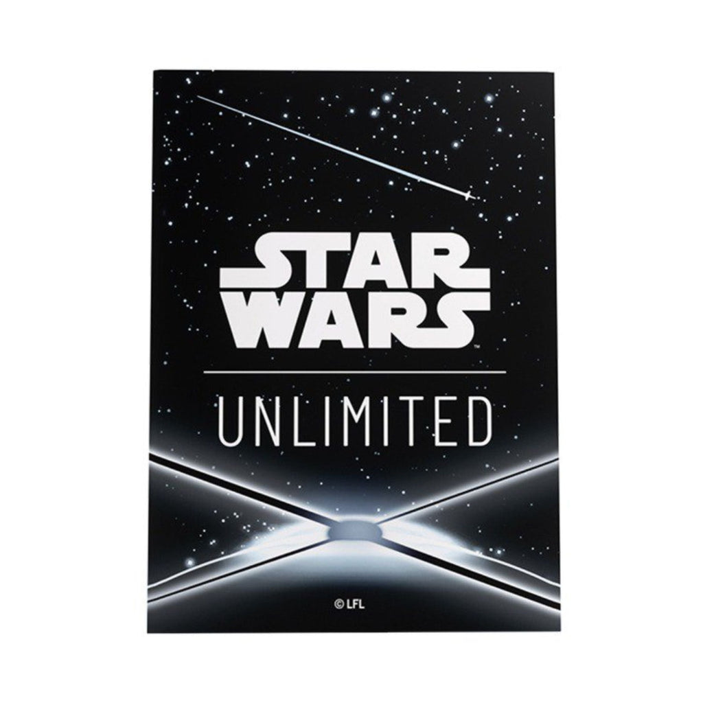 Star Wars Unlimited Art Sleeves Card Back Black, 60 Standard Size Card Sleeves with Clear Leader Sleeve, Durable TCG Card Protectors for Star Wars Unlimited and Standard Card Games