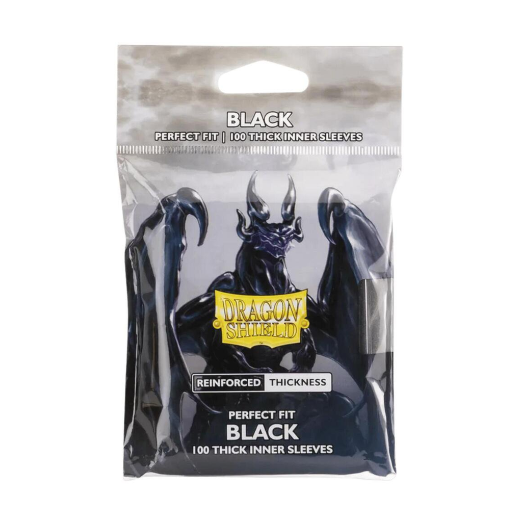 Dragon Shield Perfect Fit Black Thick Inner Card Sleeves 100 Count