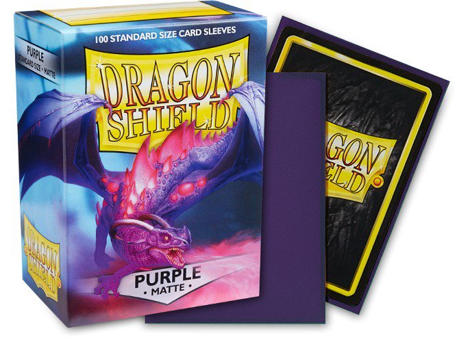 Dragon Shield Standard Matte Card Sleeves Purple 100 Count, Textured Deck Protector Sleeves for MTG, Pokémon, Lorcana, Flesh and Blood, Durable Trading Card Game Sleeves