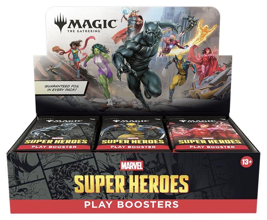 Magic: The Gathering | Marvel Super Heroes Play Booster Box (30 Packs) – Each Pack 14 Cards, MTG MSH Trading Card Game Booster Display, Foil & Rare Card Chance
