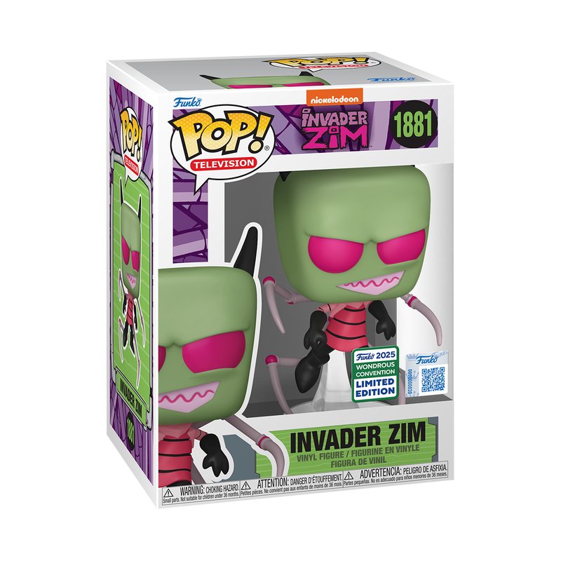 Invader Zim with Irken PAK Legs Funko Pop! Television Invader Zim - WonderCon 2025 Exclusive SHARED Sticker - Approx. 4.75" Collectible Vinyl Figure #1881 Bundled with Display Box Protector Case