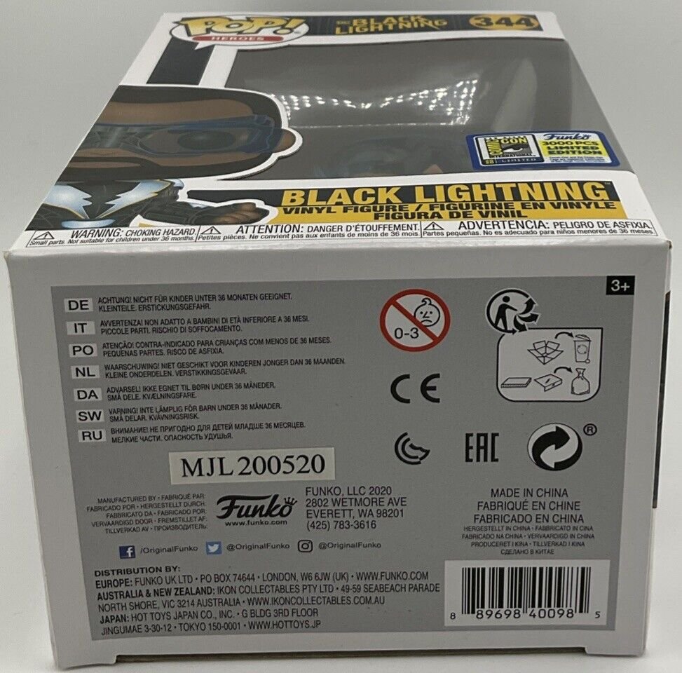 Funko Pop! Vinyl: DC Universe - Black Lightning #344 - SDCC LE3000Pcs