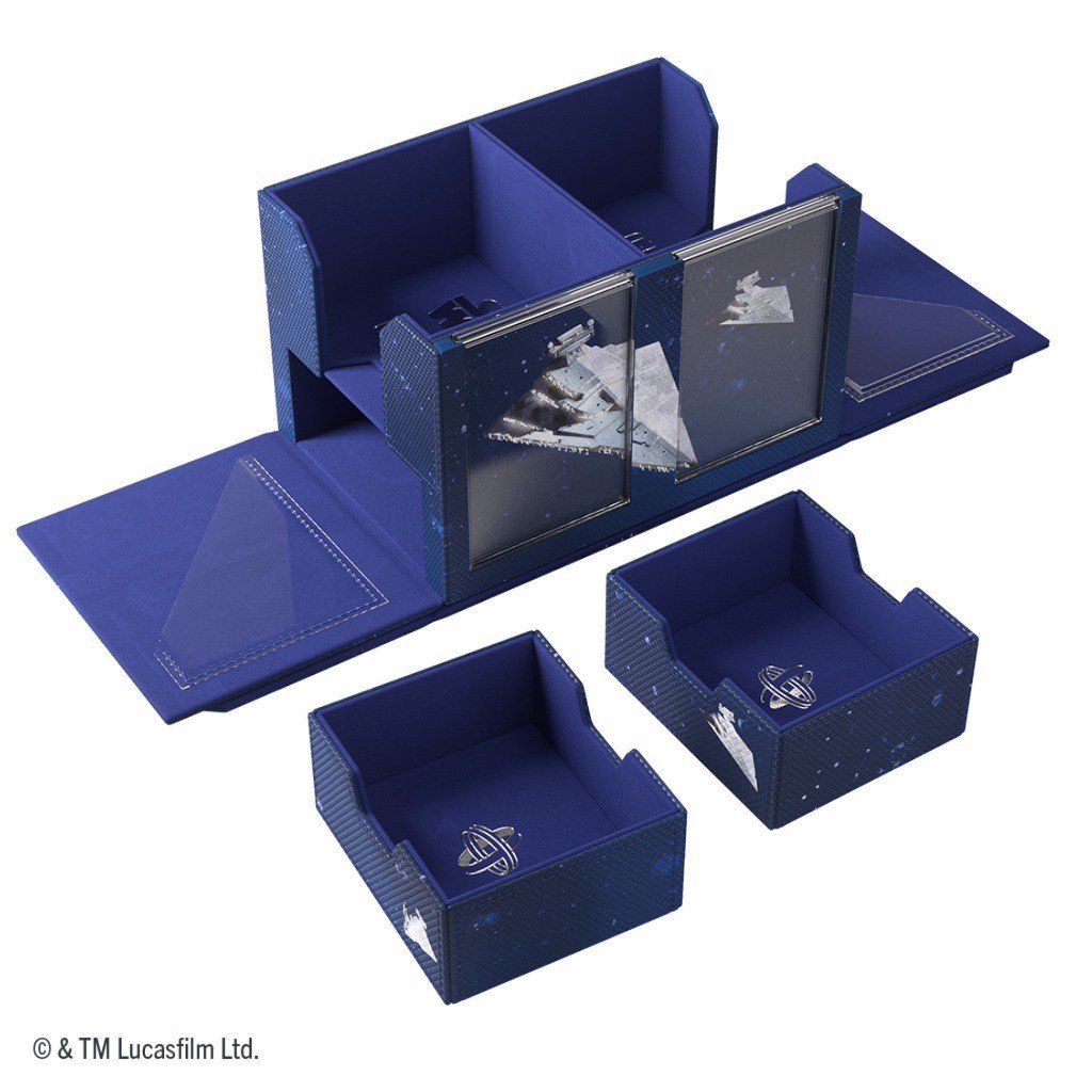 Star Wars Unlimited Double Deck Pod Star Destroyers – Official Premium Deck Box for 2 Double-Sleeved 60-Card Decks, UV-Protected Leader Card Cases, Token Drawers, Magnetic Closure Storage Box