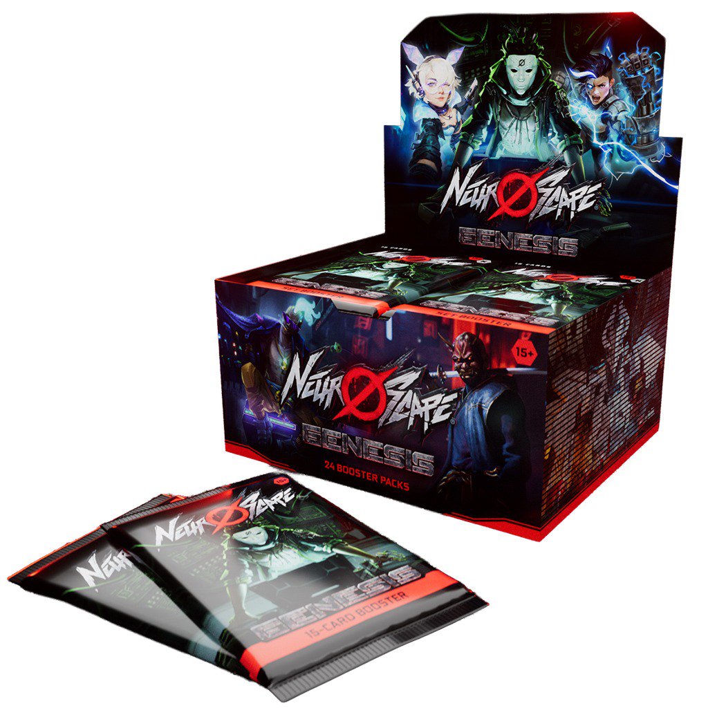 Neuroscape Genesis Unlimited Booster Box Case | 24 Booster Displays with 24 Packs Each | 15 Cards per Pack | Cyberpunk Trading Card Game | Exclusive Serialized Sourcecode Cards | Competitive TCG Collectible