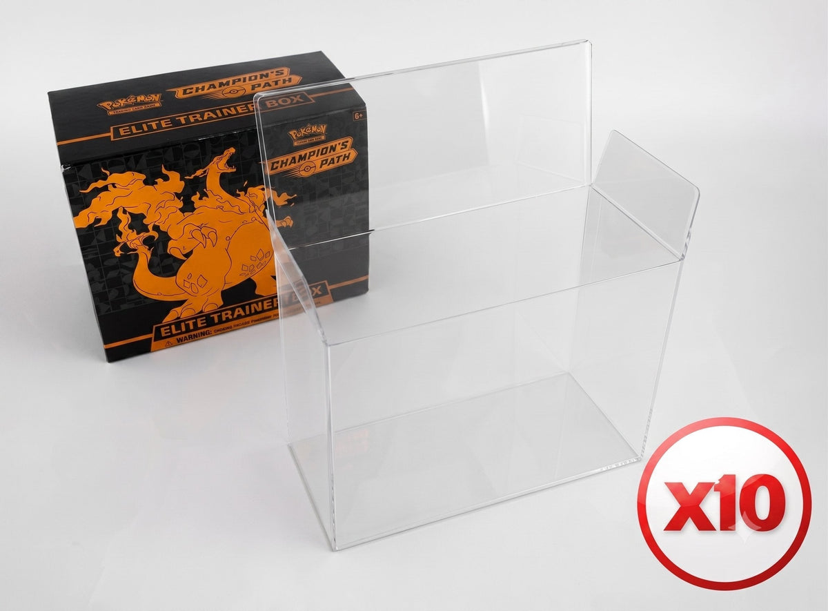 Pokémon Elite Trainer Box Protective Vinyl Display Case – Soft Case 10-Pack for Booster Boxes, Dustproof, UV & Moisture Resistant