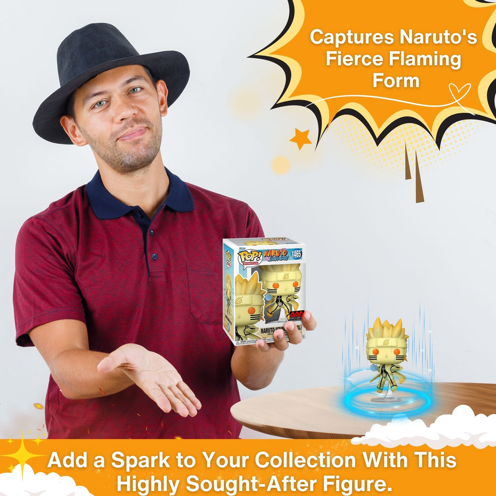 Naruto Uzumaki (Kurama Link Mode) Funko Pop! Naruto Shippuden - AAA Anime Exclusive Vinyl Figure # 1465 with Display Box Protector Case