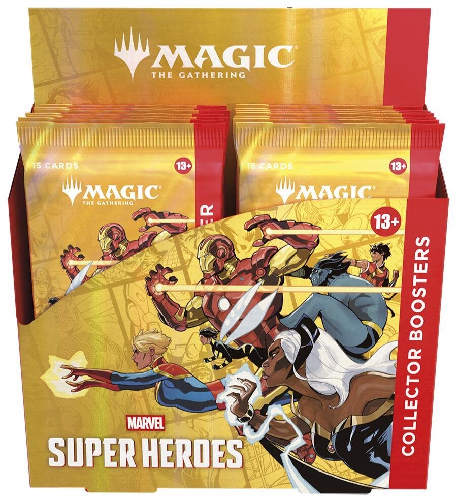 Magic: The Gathering Marvel Super Heroes Collector Booster Box | 12 Booster Packs (15 Cards Each) | Premium Foils, Extended Art & Exclusive Card Treatments | TCG Collectible Trading Cards Display