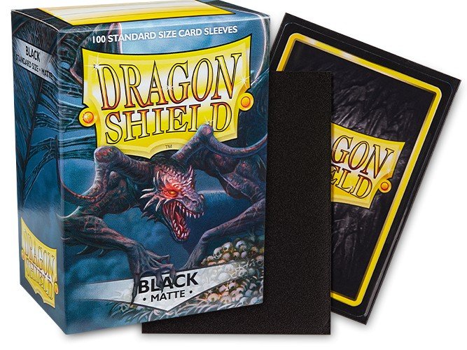 Dragon Shield Card Sleeves Standard Size Matte Black 100ct Durable Matte TCG Sleeves for Trading Cards, Collectible Card Games, Card Deck Protection, Premium Shuffle Feel