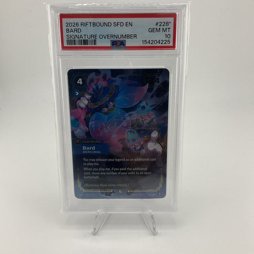2026 RIFTBOUND SFD-SPIRITFORGED #228* BARD - MERCURIAL PSA 10 SIGNATURE