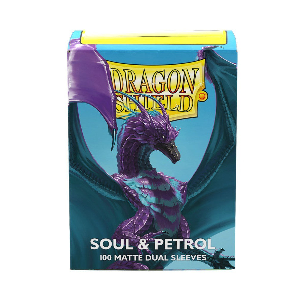 Dragon Shield Standard Matte Dual Card Sleeves Soul & Petrol 100 Count, Fully Opaque Dual-Layer Protective Sleeves with Textured Matte Finish for Standard Size Trading Cards