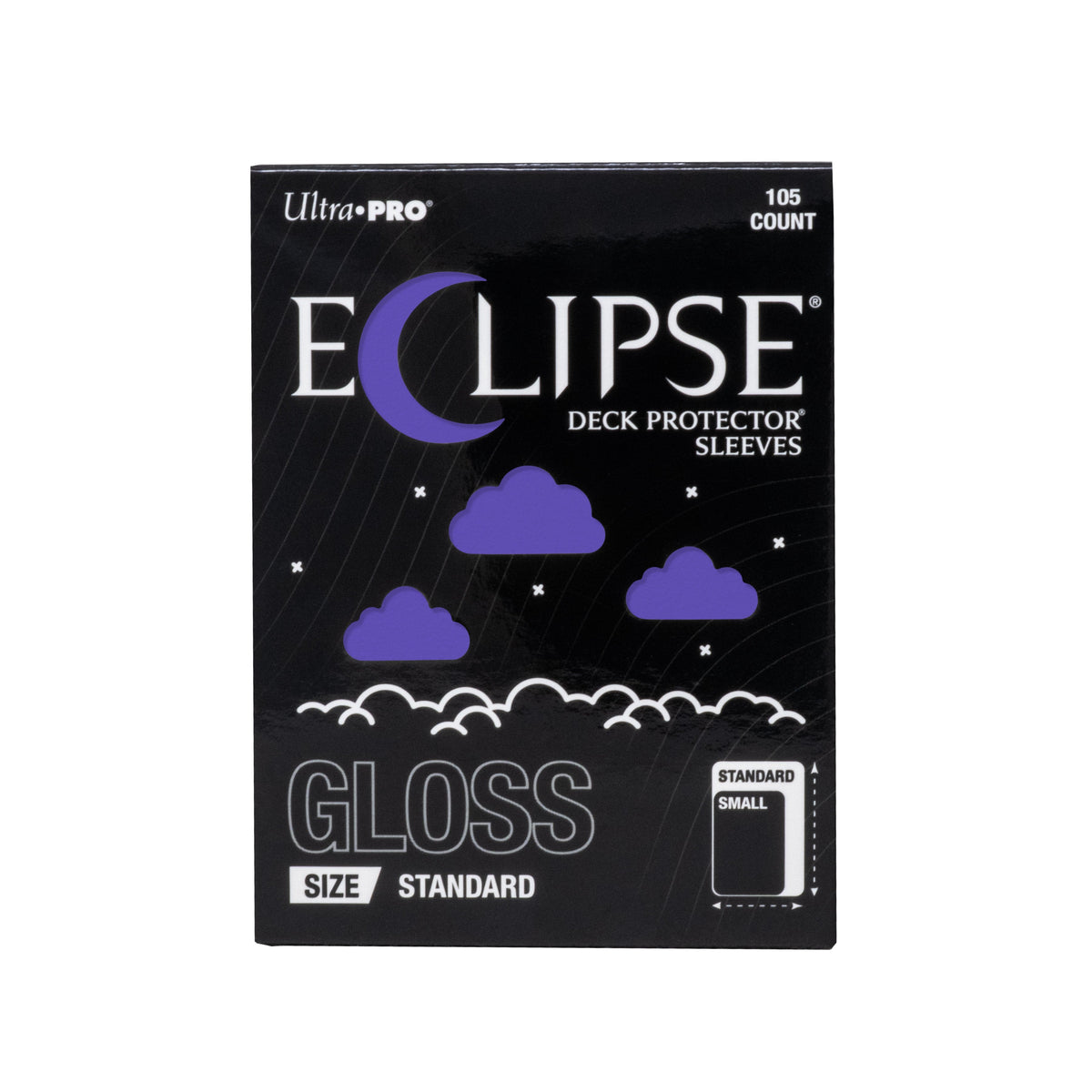 Ultra PRO Eclipse Gloss Deck Protector Sleeves Royal Purple 105 Count Standard Size Trading Card Sleeves – Durable, Opaque Back, Smooth Shuffle for Card Games, TCG, Collectibles