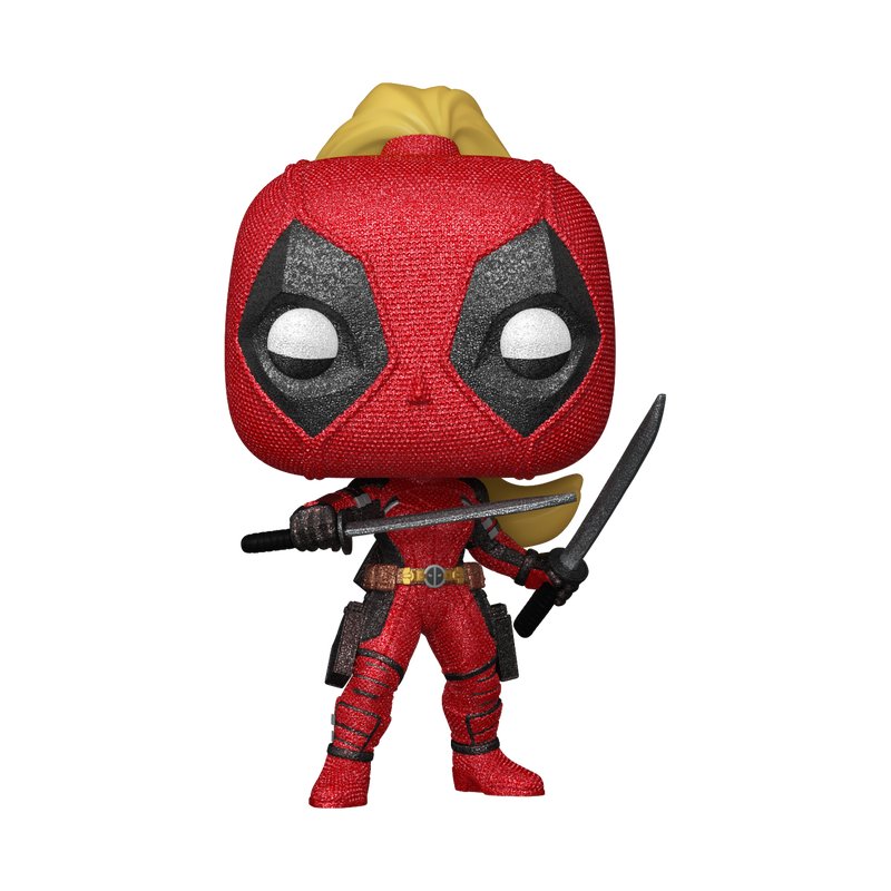 Ladypool with Swords Funko Pop! Marvel Studios Deadpool and Wolverine - Diamond Collection Glitter Exclusive - Approx. 4.05" Collectible Vinyl Figure #1404 with Display Box Protector Case