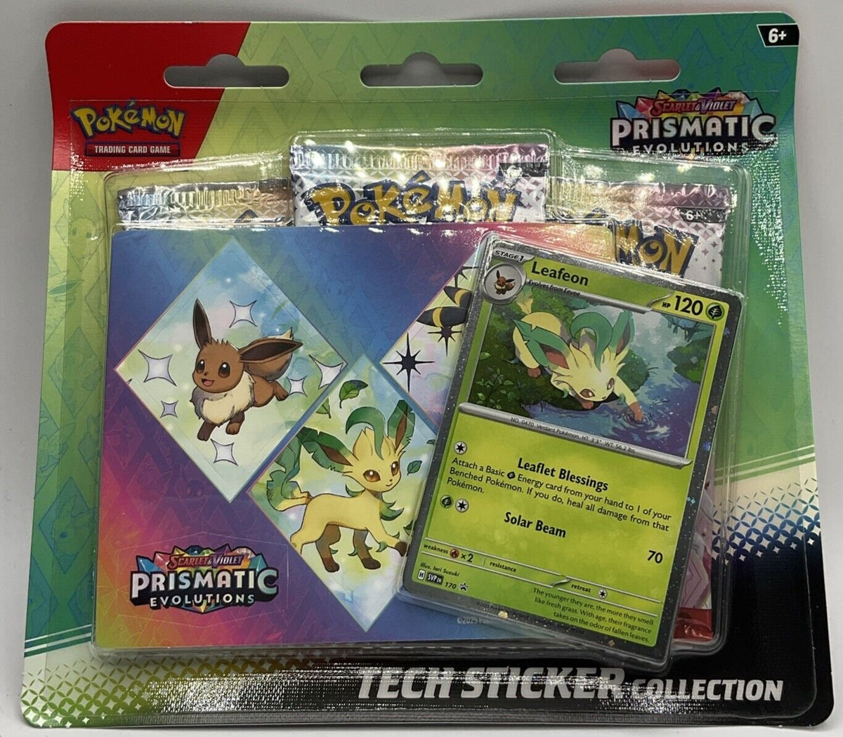 Pokemon TCG Scarlet & Violet Prismatic Evolutions Tech Sticker Collection - Leafeon