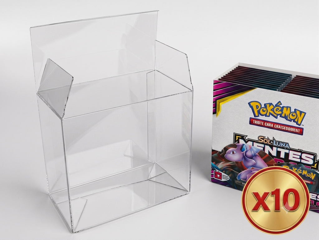 Pokémon Booster Box Vinyl Display Case – Soft Case Protective Covers, Dust & Moisture Resistant, Preserves Value for Pokémon Card Collectors in 10-Pack