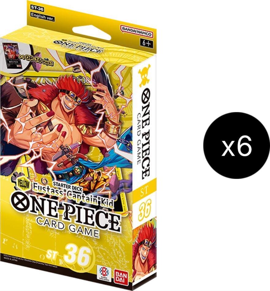 ONE PIECE Card Game ST-36 Yellow Eustass "Captain" Kid Starter Deck Case | 51-Card Ready-to-Play Deck | Includes Leader Card, 10 DON!! Cards & Index Cards | Official Bandai TCG