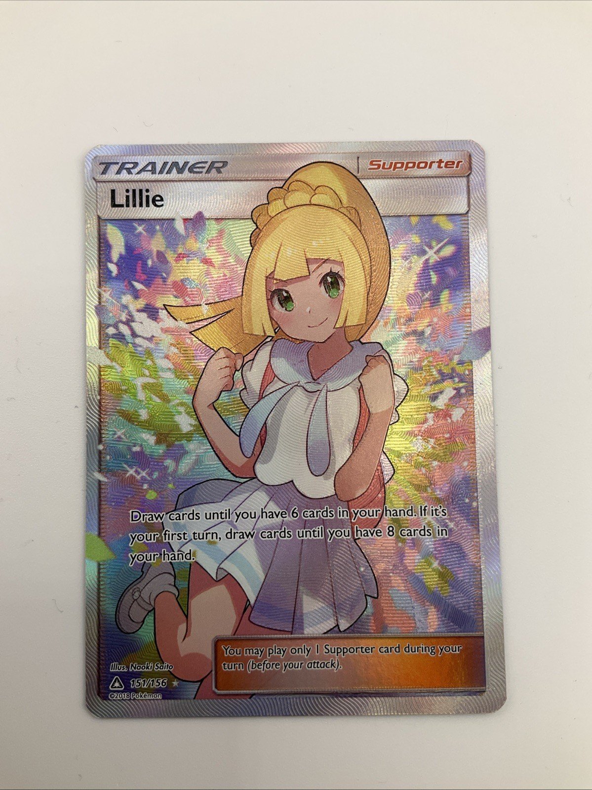 Pokémon Lillie Trainer 151/156 2018 TCG Ultra Prism Full Art Near Mint!