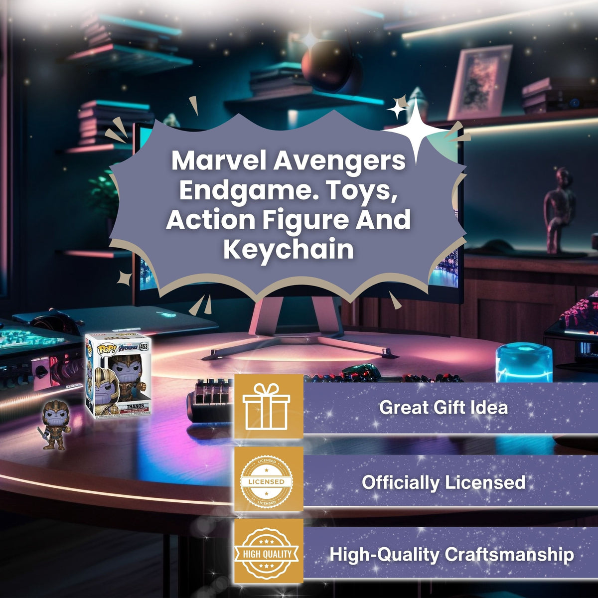 Thanos Funko Pop! Marvel Avengers: Endgame - Approx. 3 3/4" Collectible Vinyl Figure #453 with Display Box Protector Case